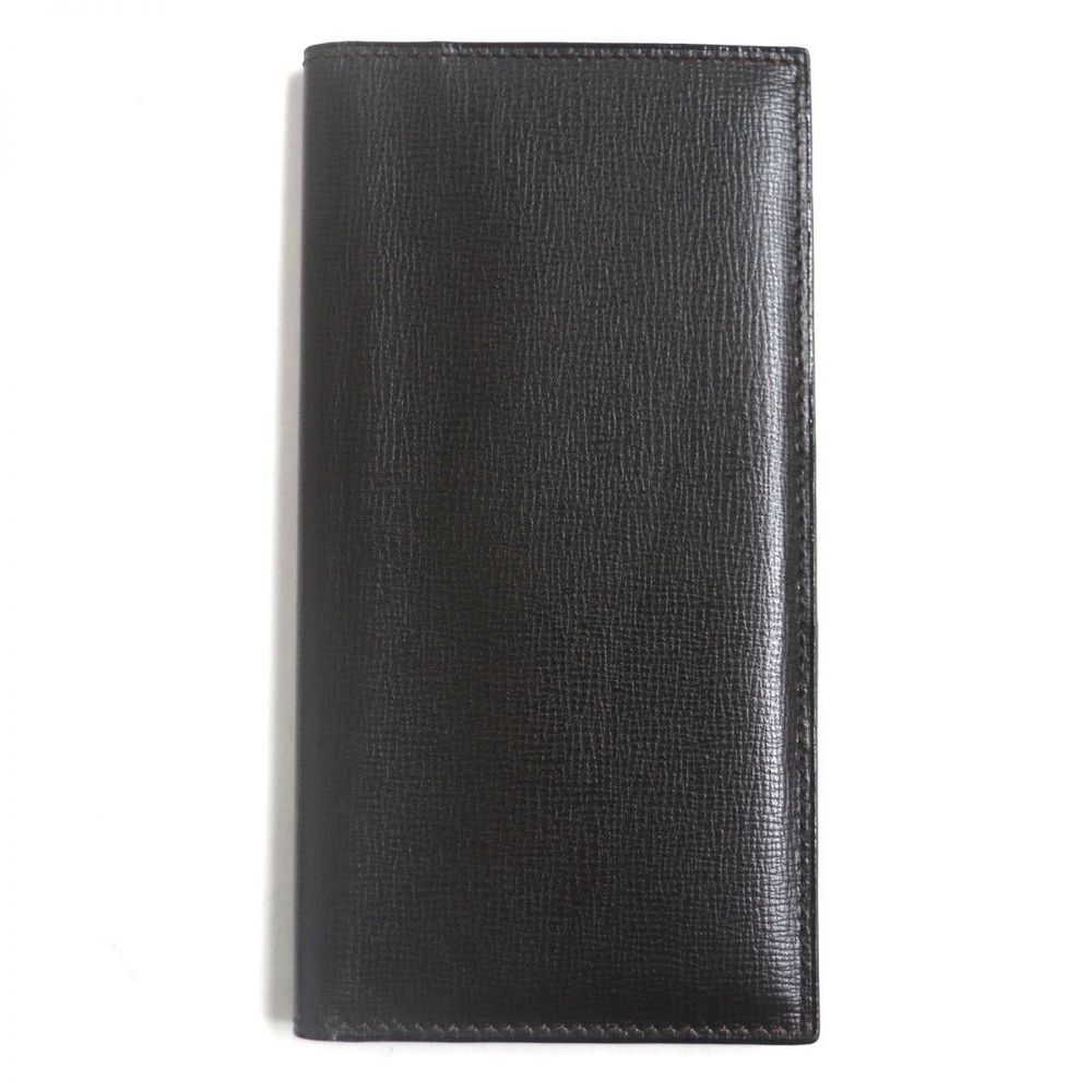 Valextra Valextra Leather Long Wallet Dark Brown Leather Long Wallet